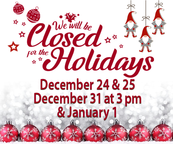 Elves and ornament Closing sign